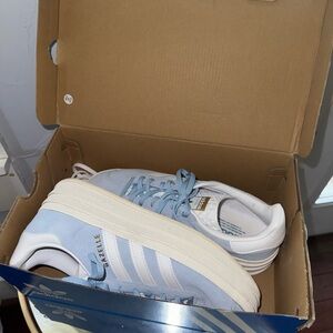 Adidas Gazelle Sky Blue and White Shoes
